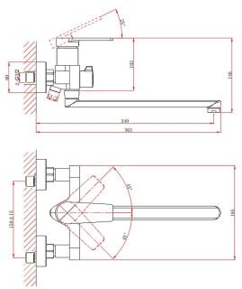 Смеситель для ванны DQ Bayern.F?rth DA1523305 чёрный матовый